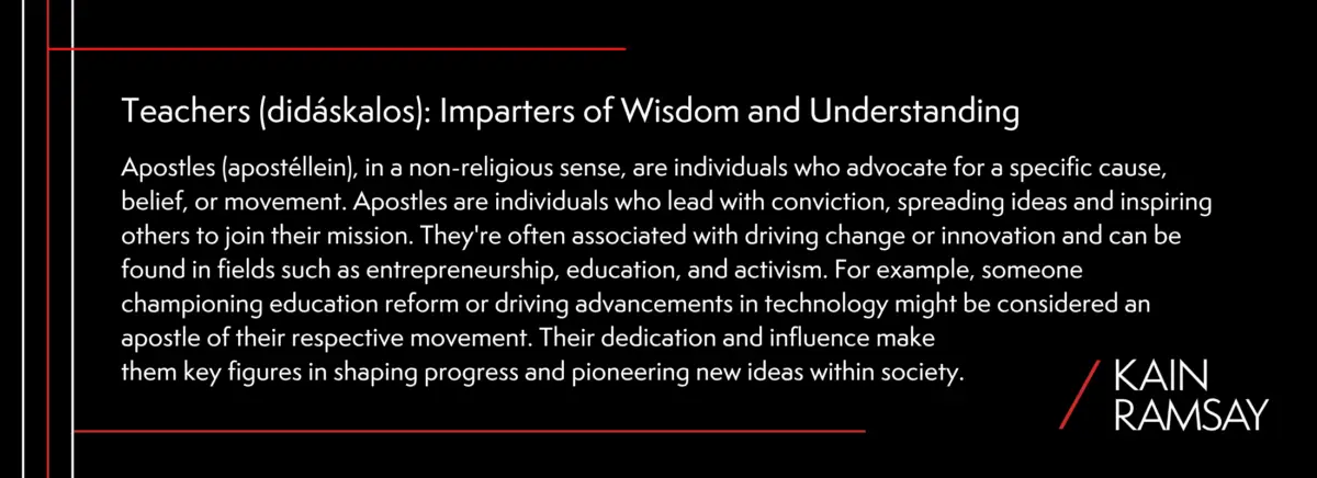 Teachers (didáskalos)_ Imparters of Wisdom and Understanding